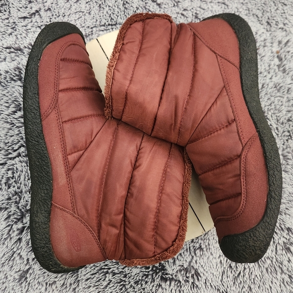 Keen Howser Fold Down Burgundy Lined Winter Snow Ankle Boots Women's Size 11 - Picture 5 of 9